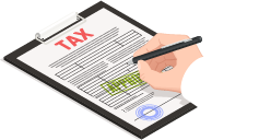 auditor writing tax vector icon