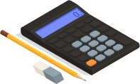 calculator and pencil